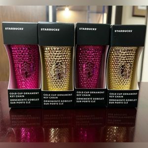 Starbucks Holiday Bling studded tumbler keychains